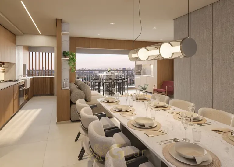 Sala de jantar do apartamento decorado em apartamentos no Brooklin São Paulo