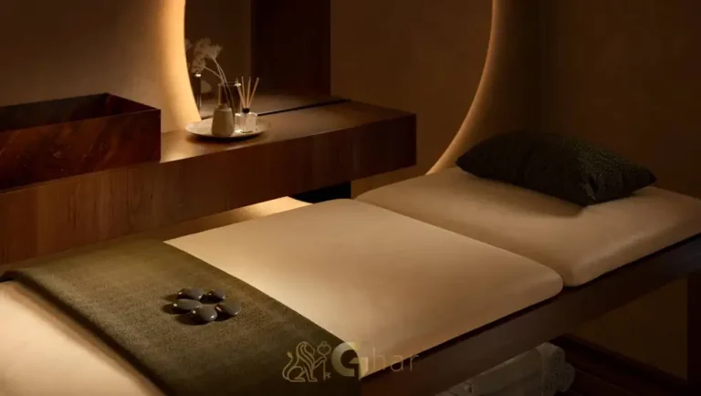 Sala de massagem para relaxamento em condomínio residencial no Campo Belo, Zona Sul de São Paulo
