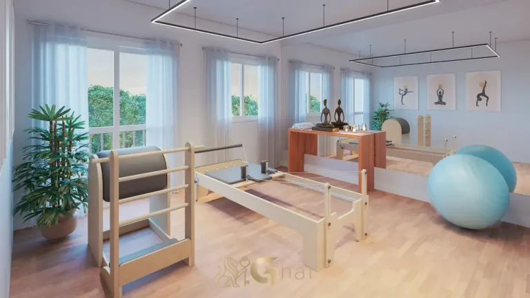 Sala de pilates para atividades físicas em condomínio residencial na Vila Mariana, Zona Sul de São Paulo