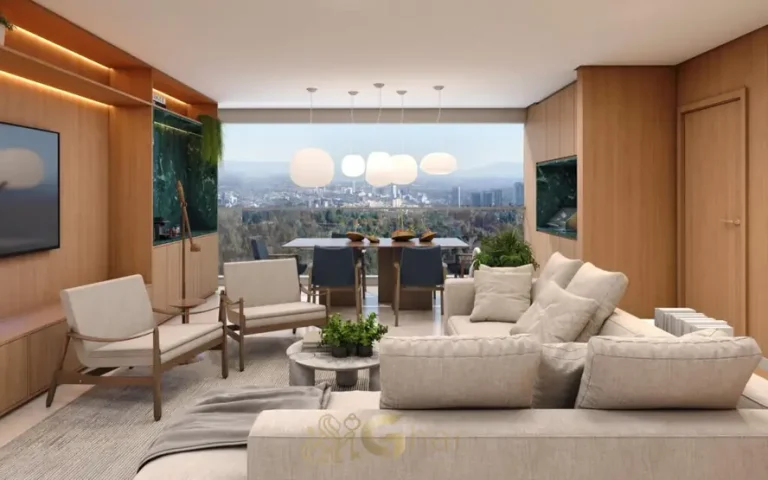 Sala integrada à varanda no apartamento decorado em apartamentos no bairro do Campo Belo, São Paulo