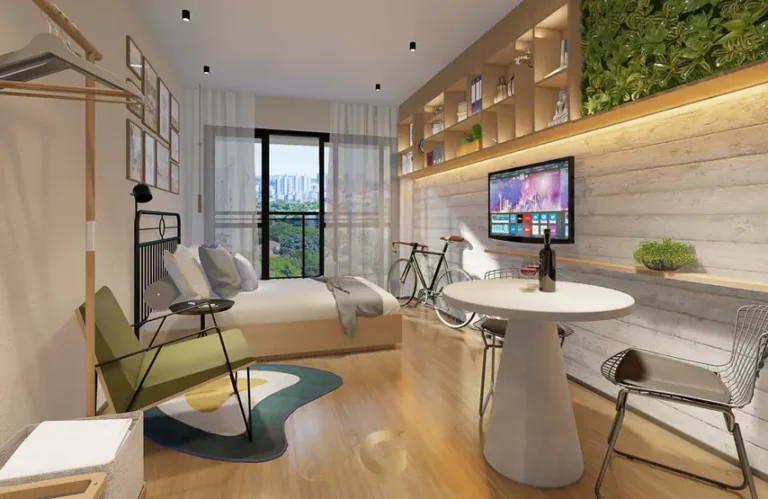 Studio decorado com ambientes integrados em condomínio residencial no bairro do Ibirapuera, na Zona Sul de São Paulo