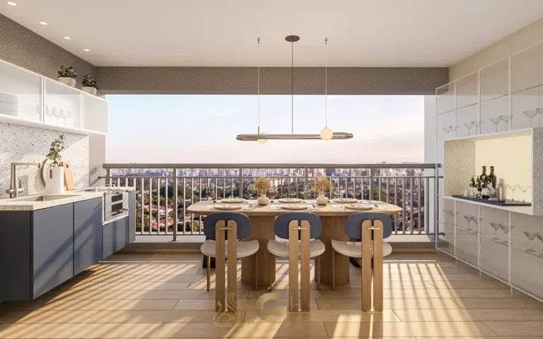 Terraço gourmet do apartamento decorado em apartamentos no Brooklin São Paulo